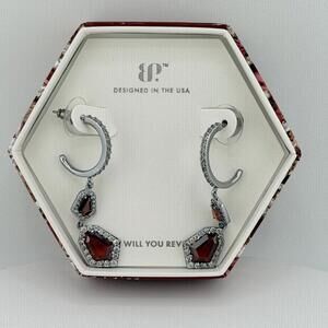 Bomb Party January Earrings "Everything Is Perfection" Garnet on Hematite